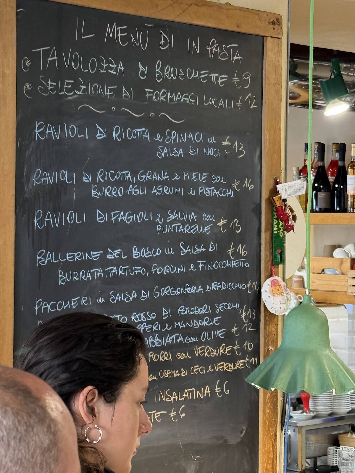 Menu di In Pasta - cibo e convivio 
