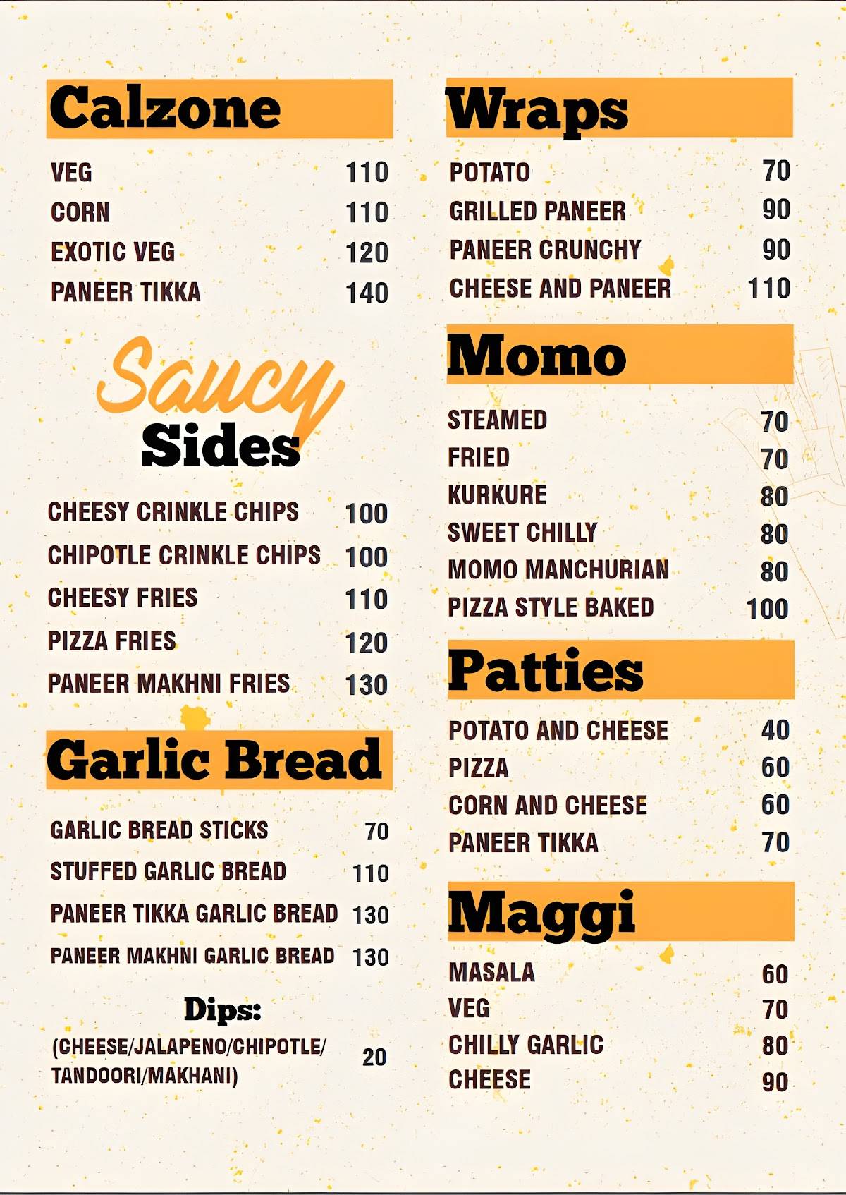 JnJ's menu