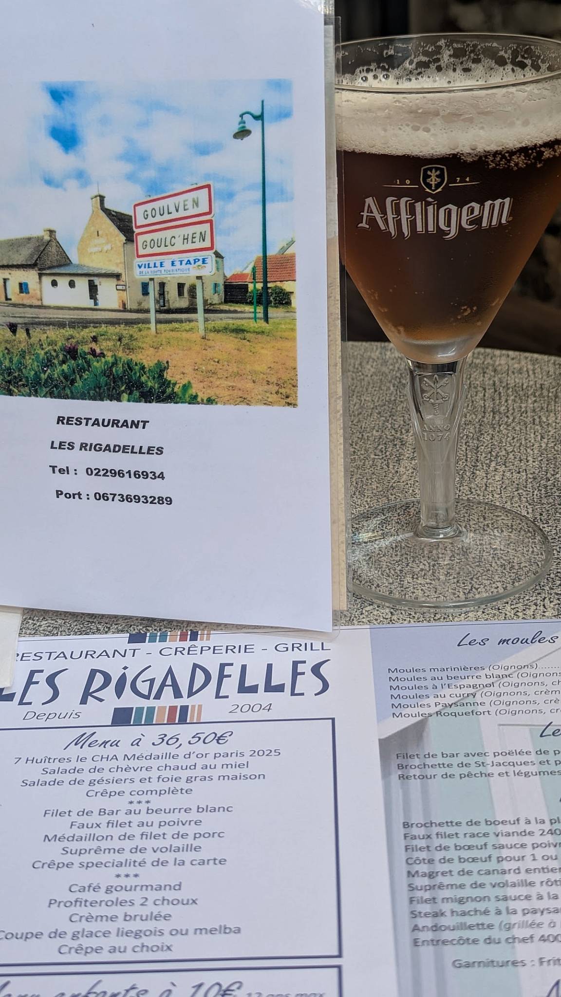 Menu de LES RIGADELLES