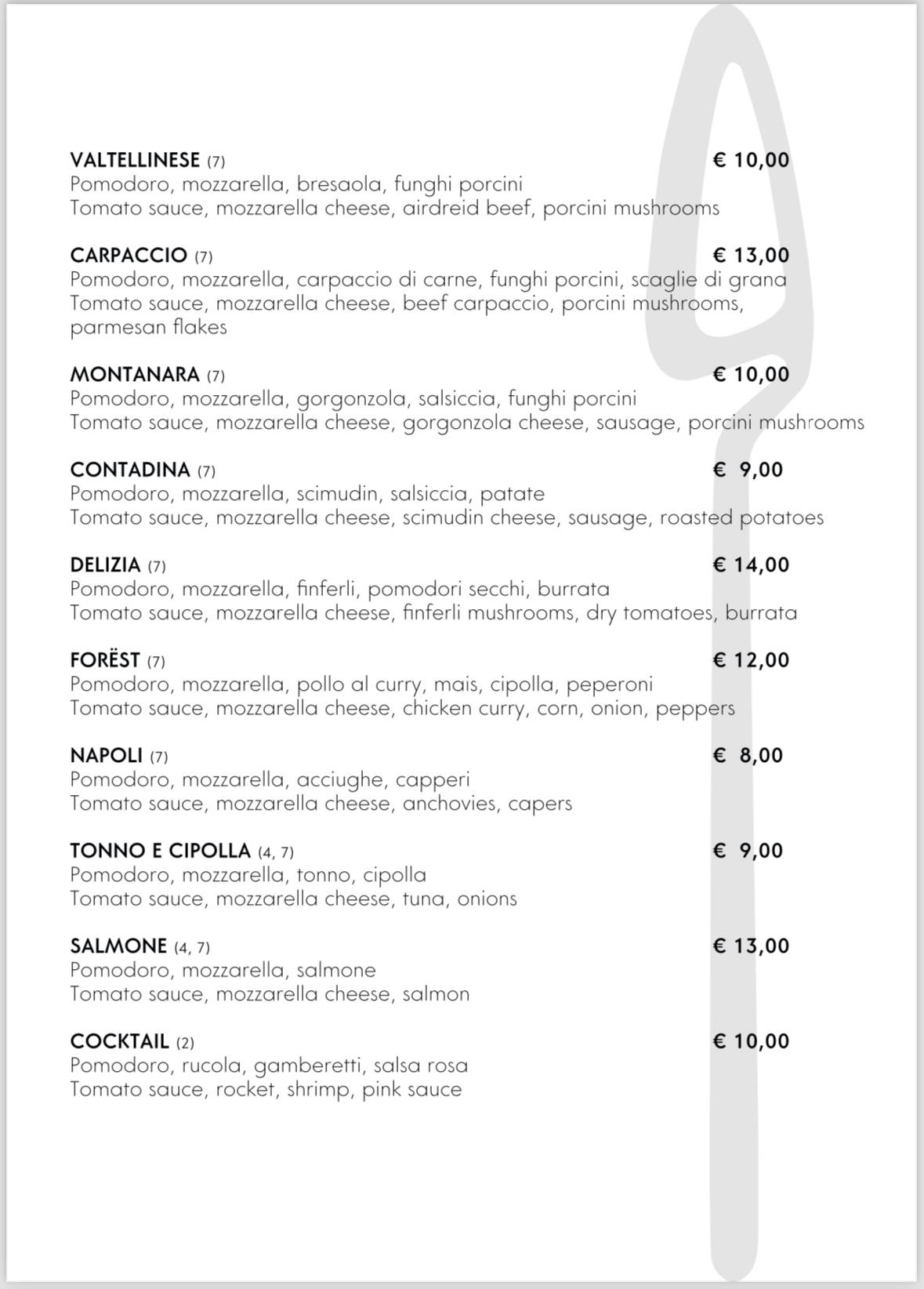 Menu di Roxy Bar 
