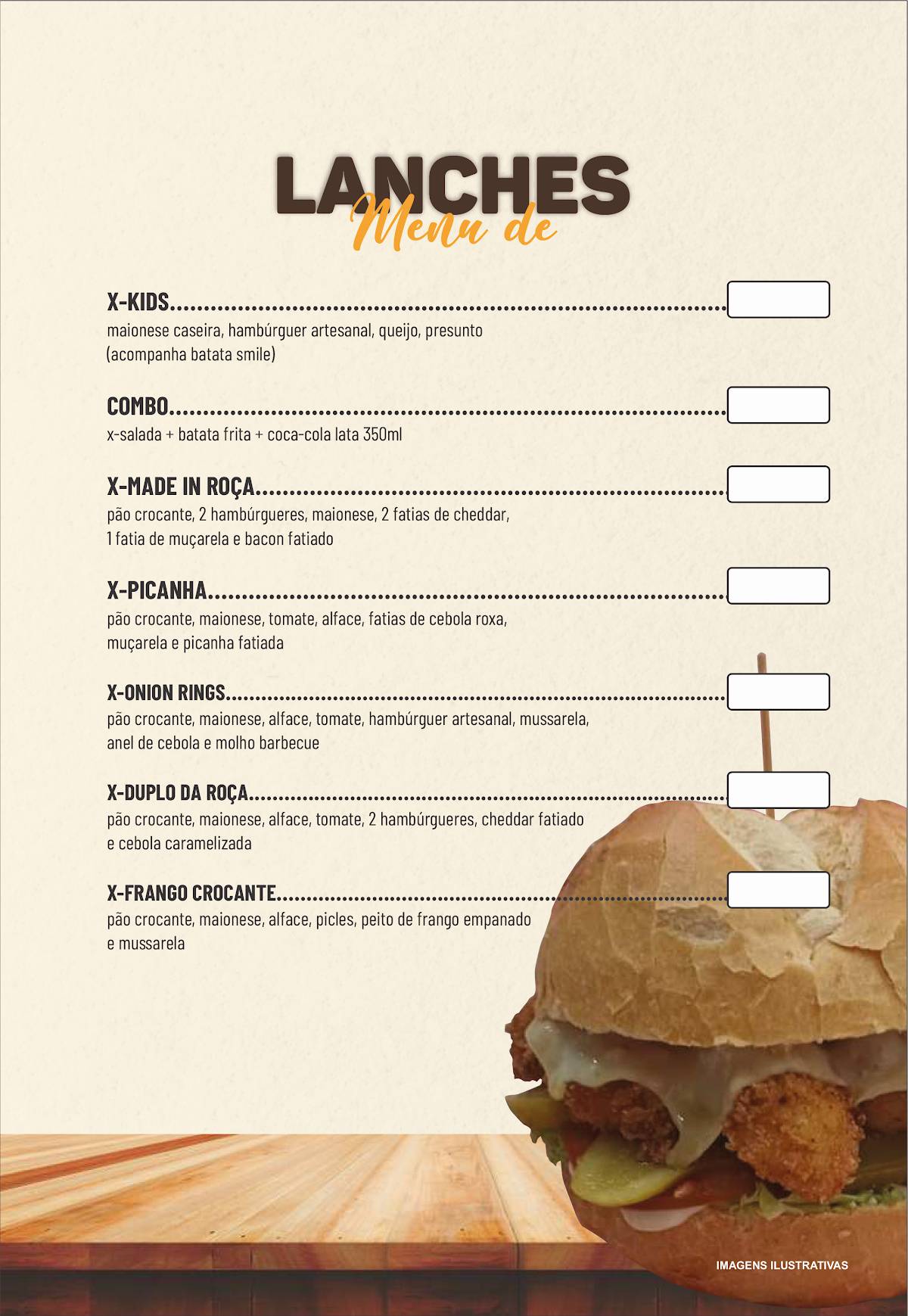 MADE IN ROÇA cardápio