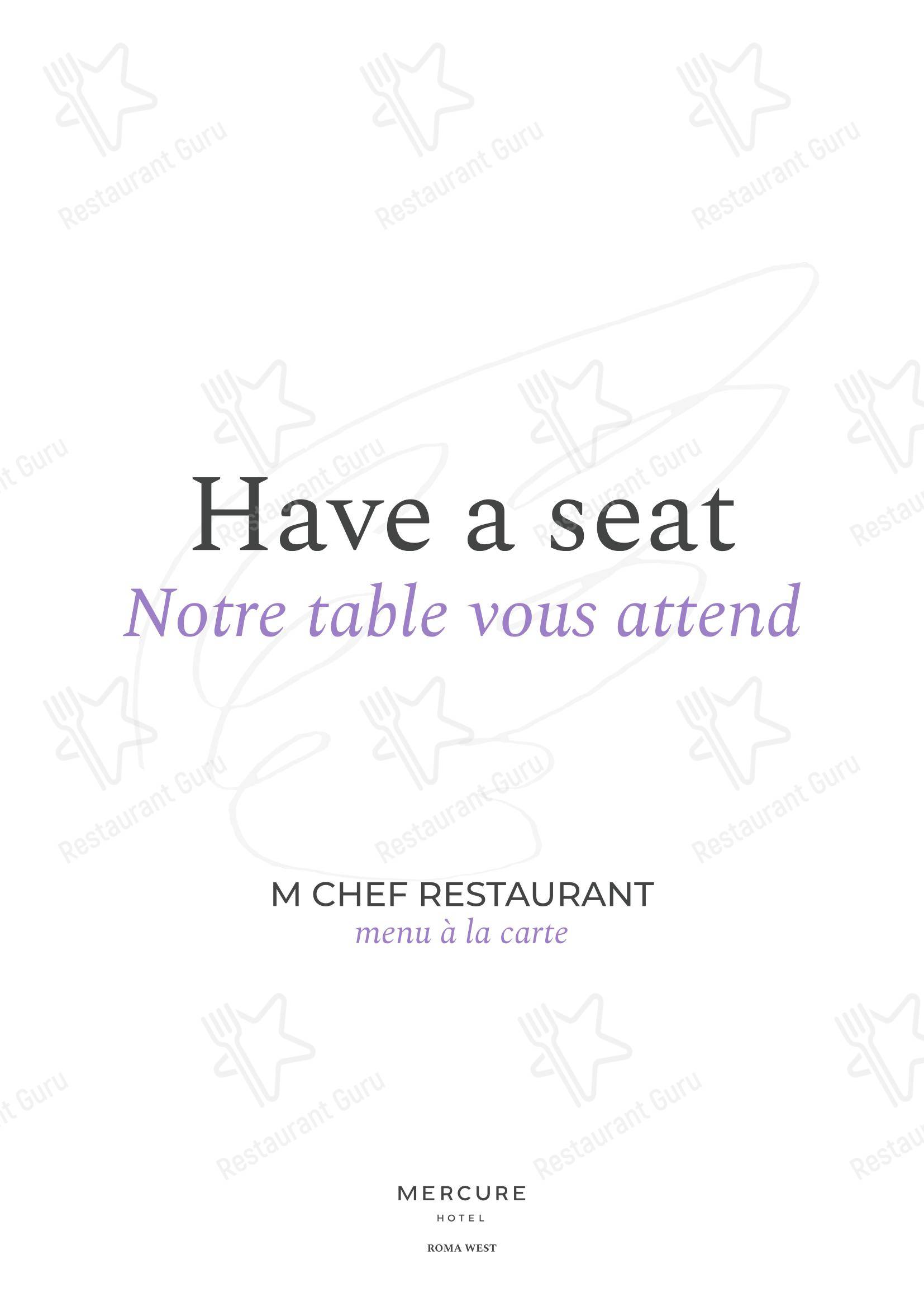 Menu di MChef Restaurant Roma - Menu bar