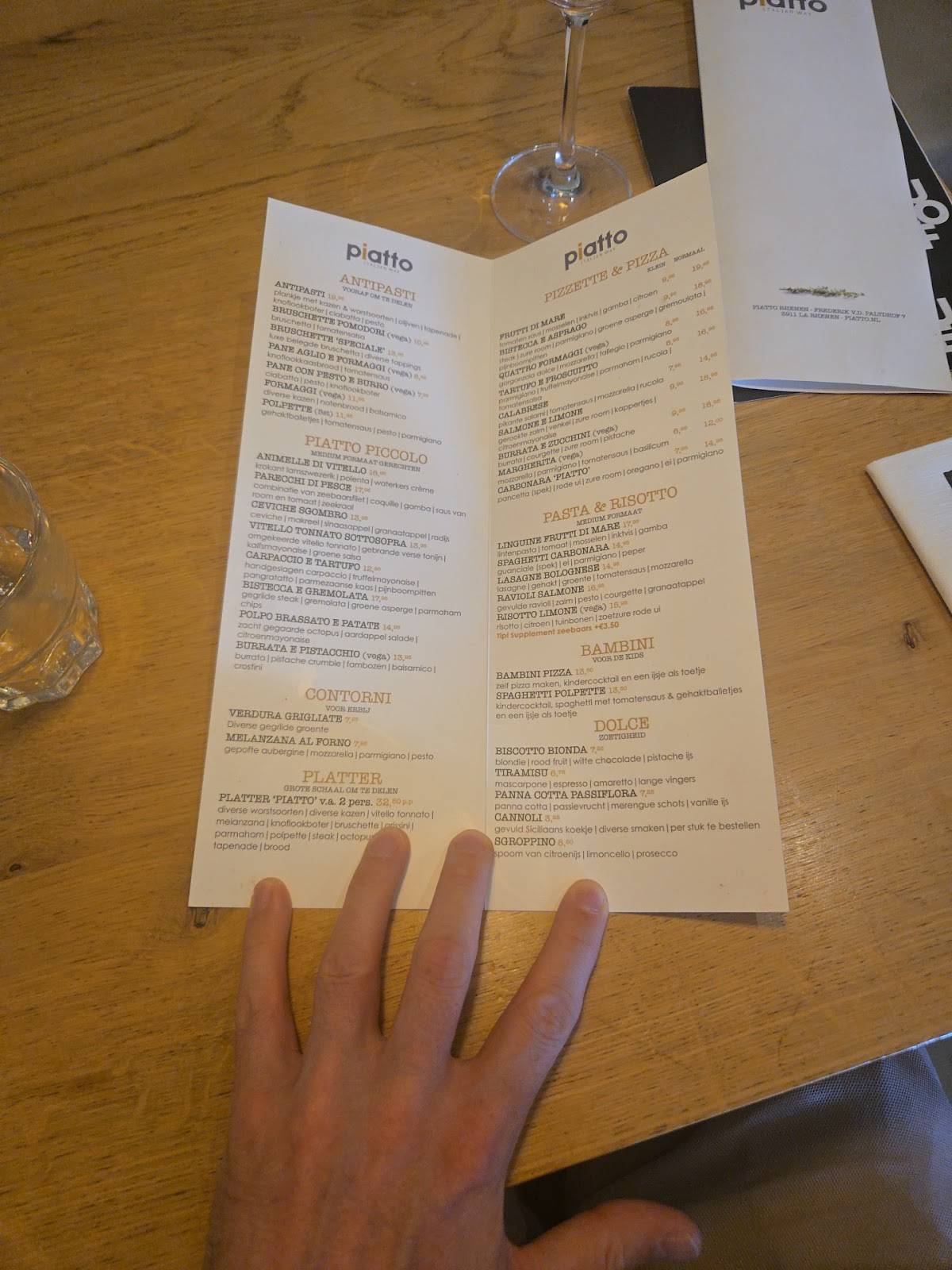 Menu de Piatto Rhenen