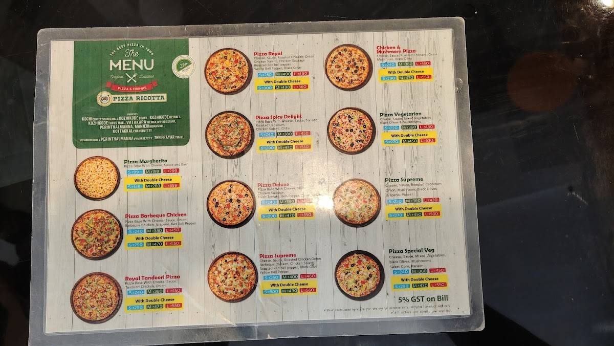 Pizza Ricotta Tirur menu