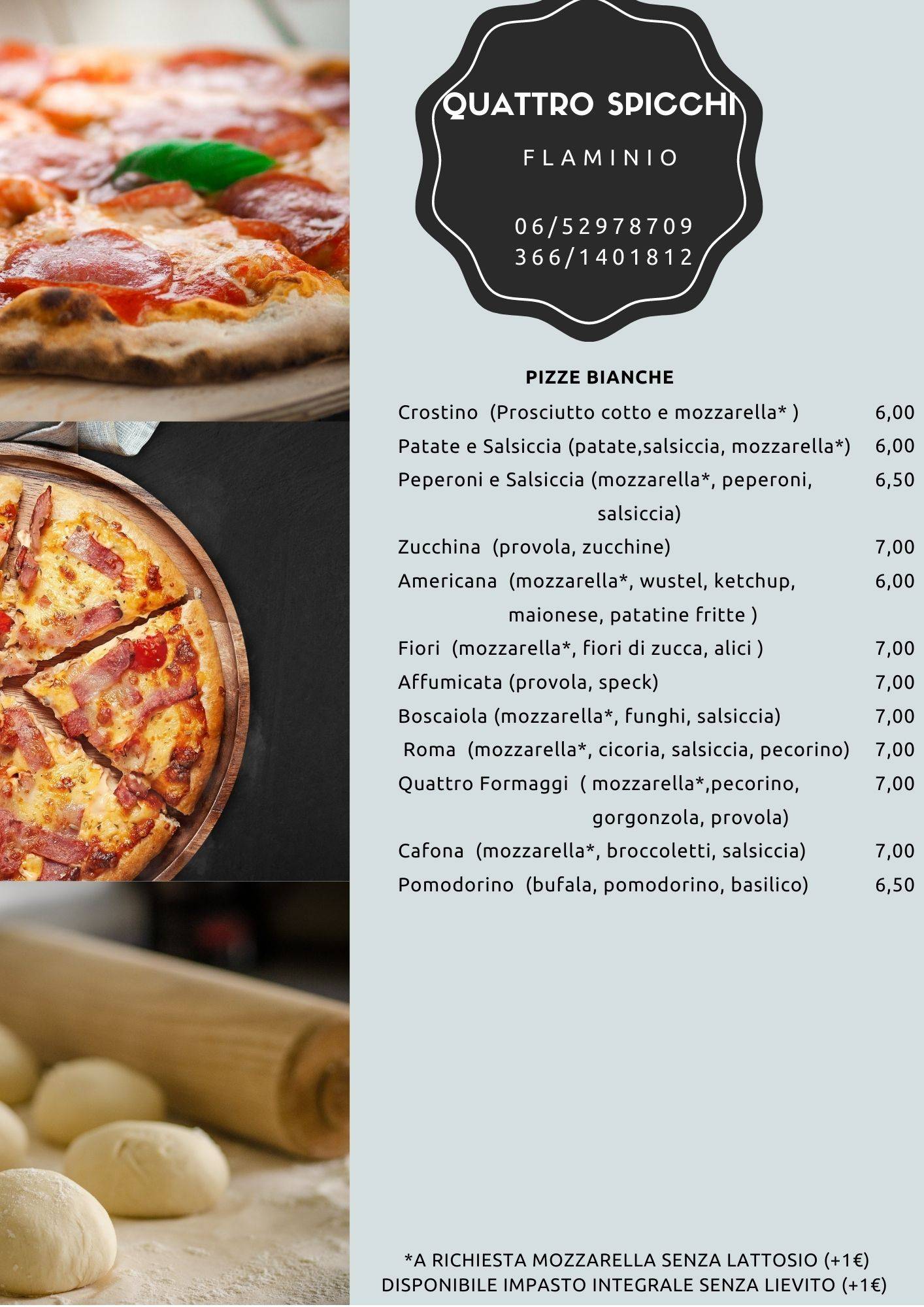 Menu di Quattro Spicchi Flaminio 