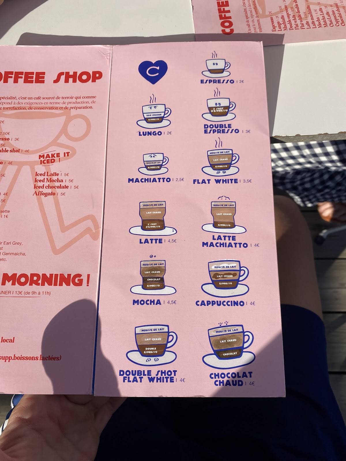 Menu de Café Raisin