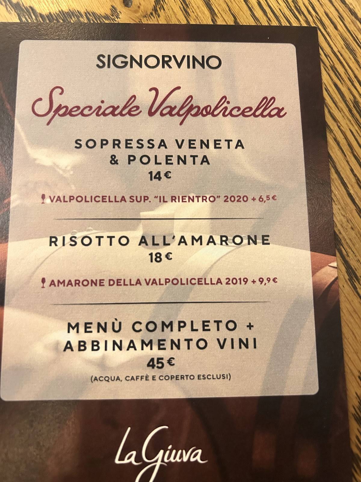 Menu di Signorvino Roma 