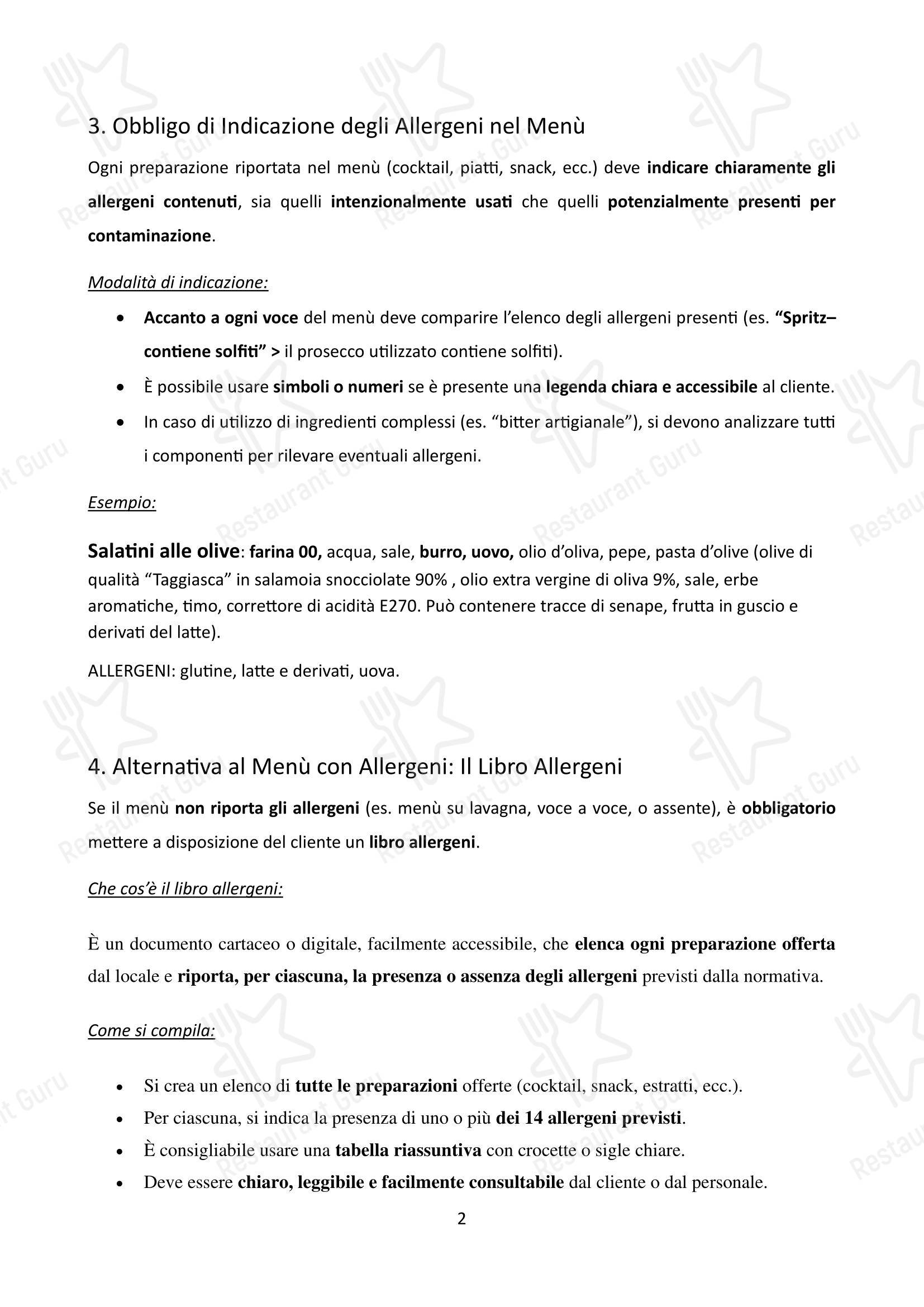 Menu di Opera 33 - Menu