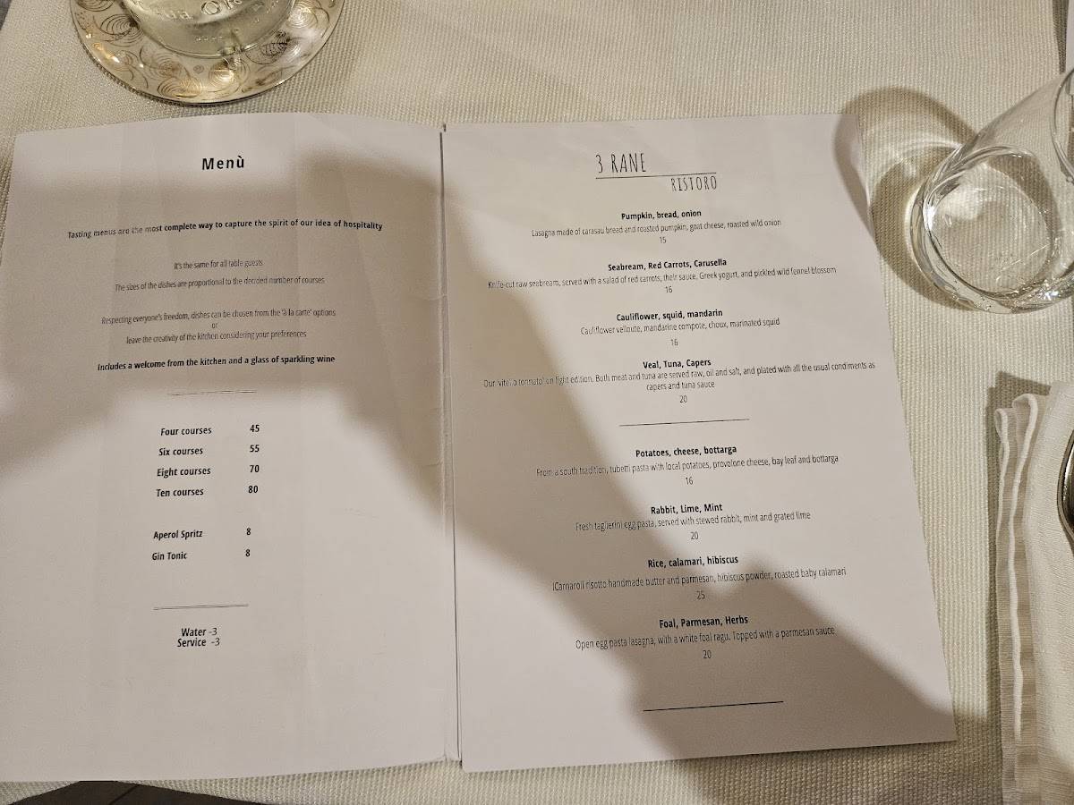 Menu di 3 Rane Ristoro 