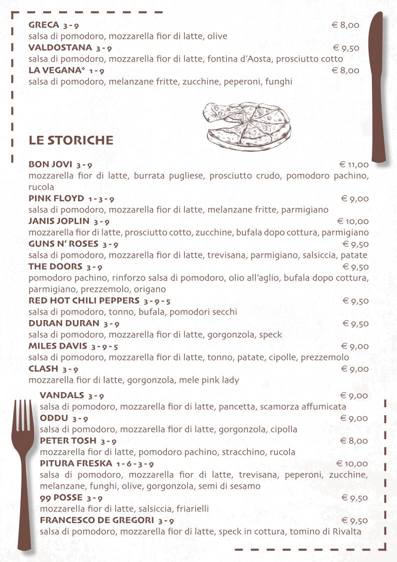 Menu di 33 Giri Rivalta - Ristorante Pizzeria 