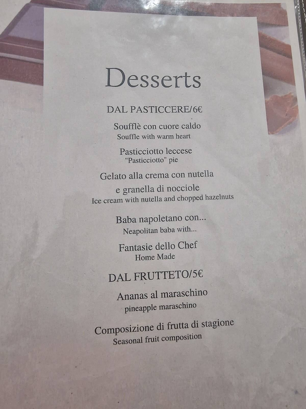 Menu di 704 Ristorante 