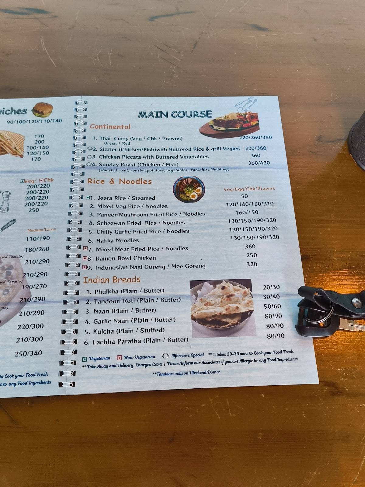 ALFORNOV RESTO CAFE menu