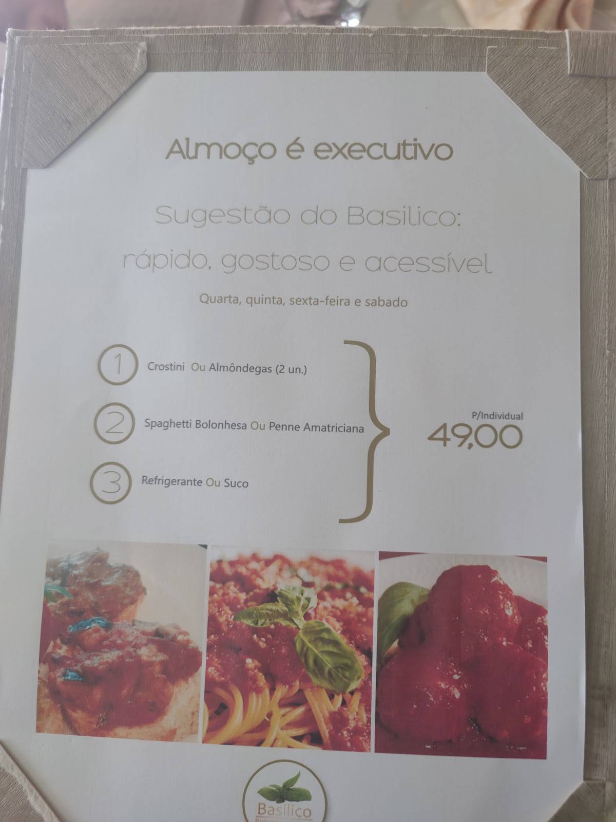 Basilico Ristorante Italiano cardápio