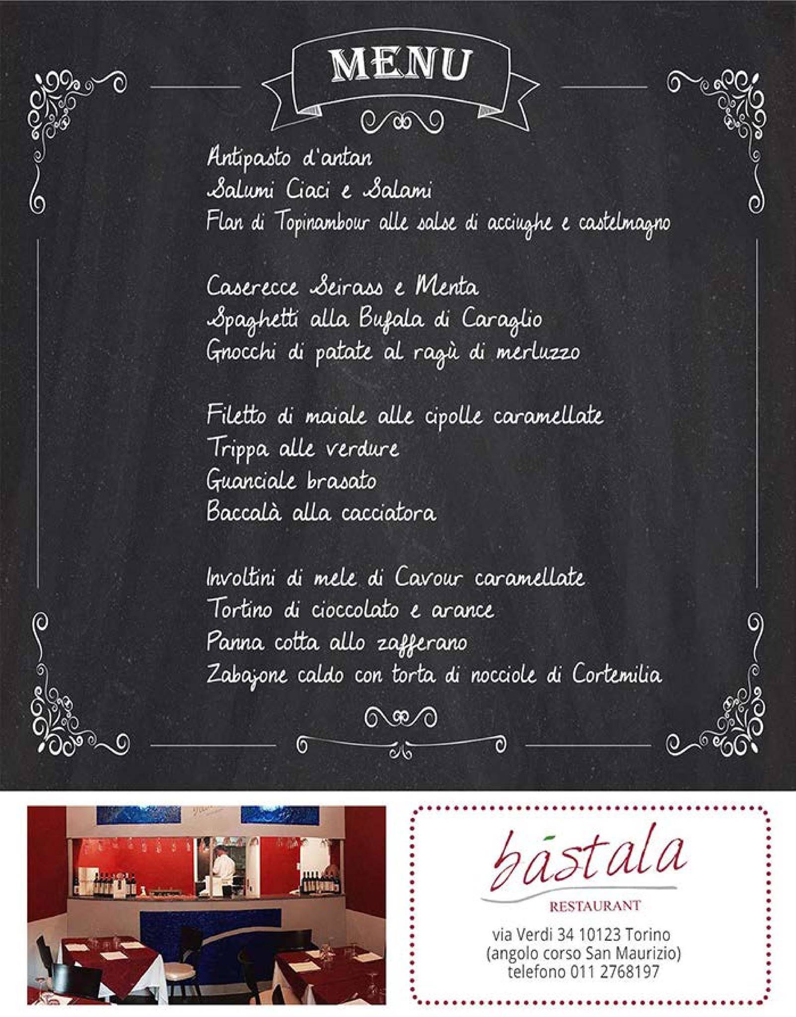 Menu di Bastala Ristorante 