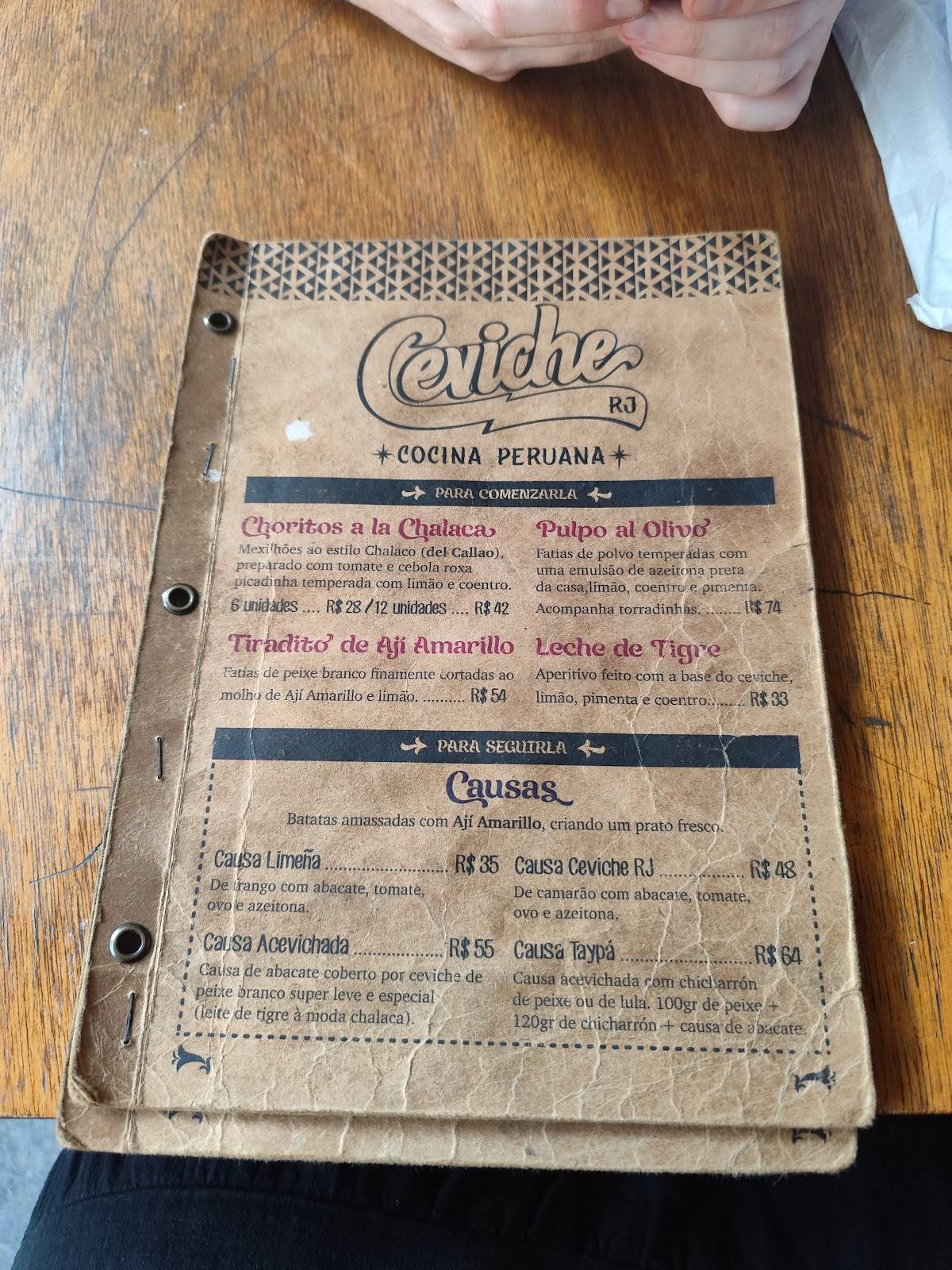 Ceviche RJ cardápio