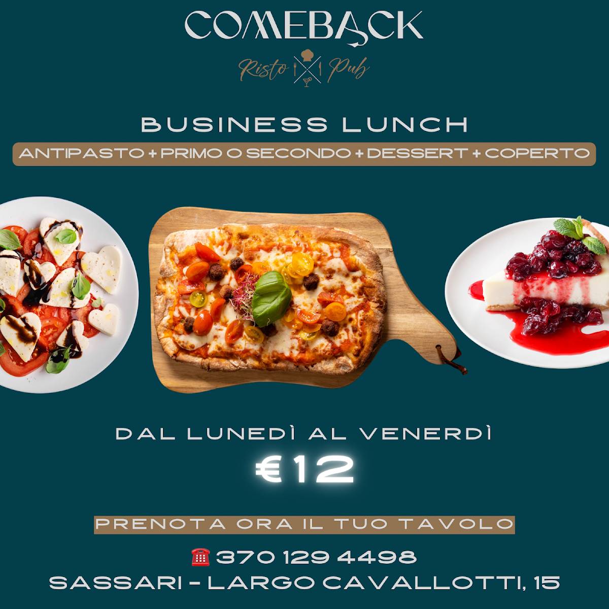 Menu di Comeback Risto Pub 