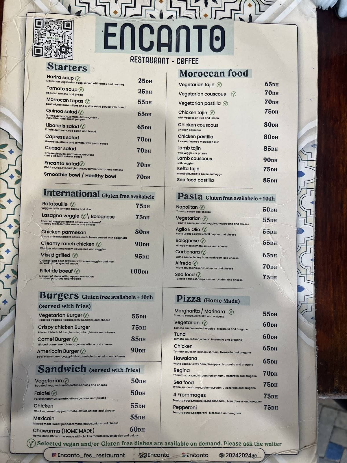 Menu de Encanto