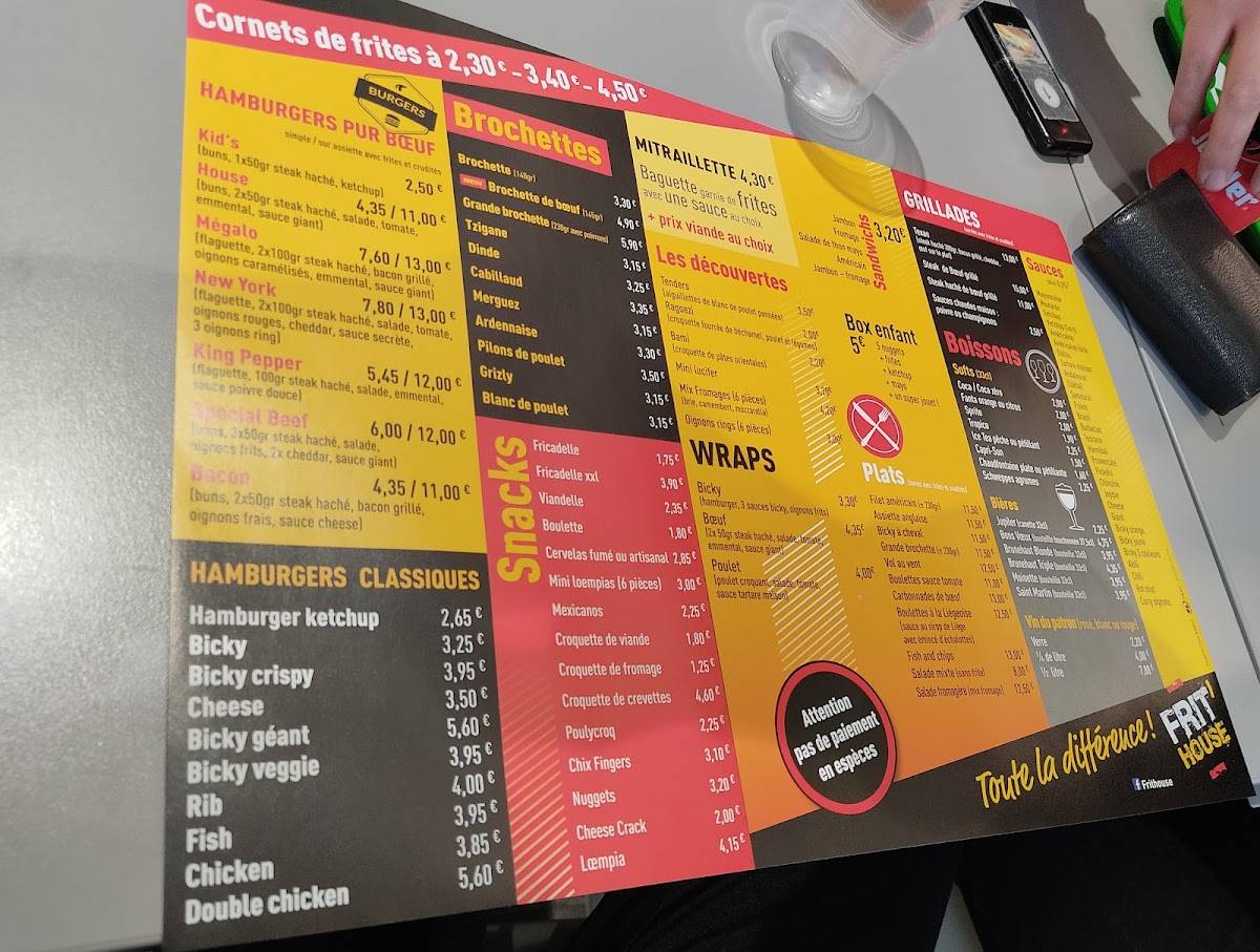 Menu de Frithousel Rumes