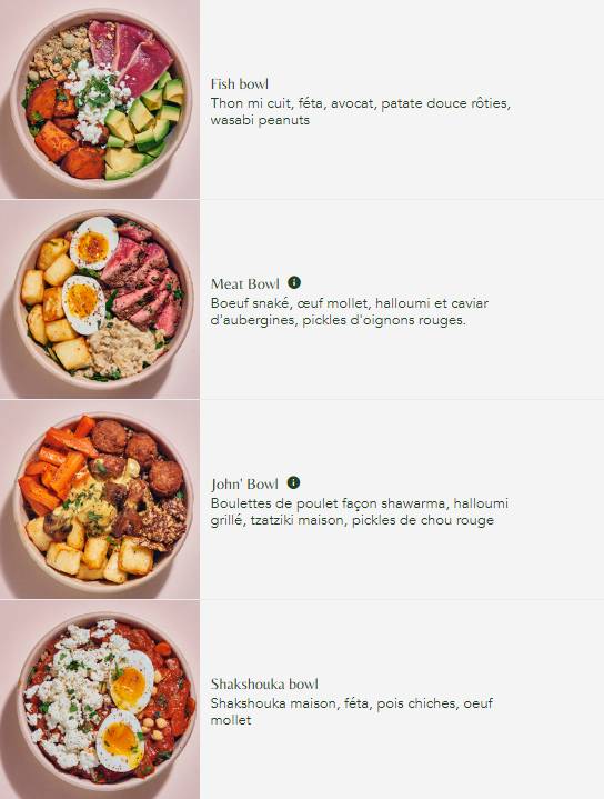 Menu de ILIA - Mathurins