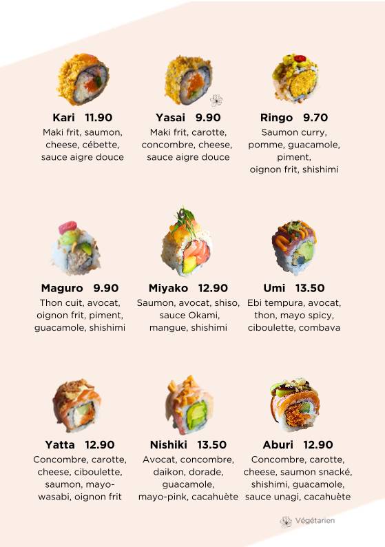 Menu de Inari Okami