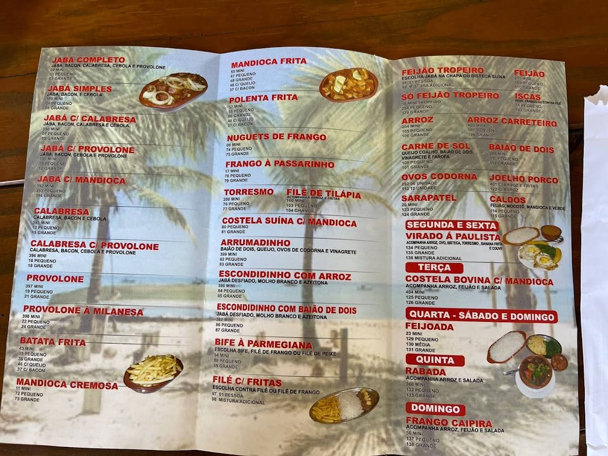 Jabá do Riba cardápio