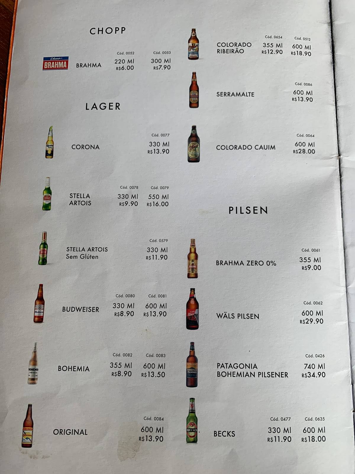 Layback Park RJ cardápio