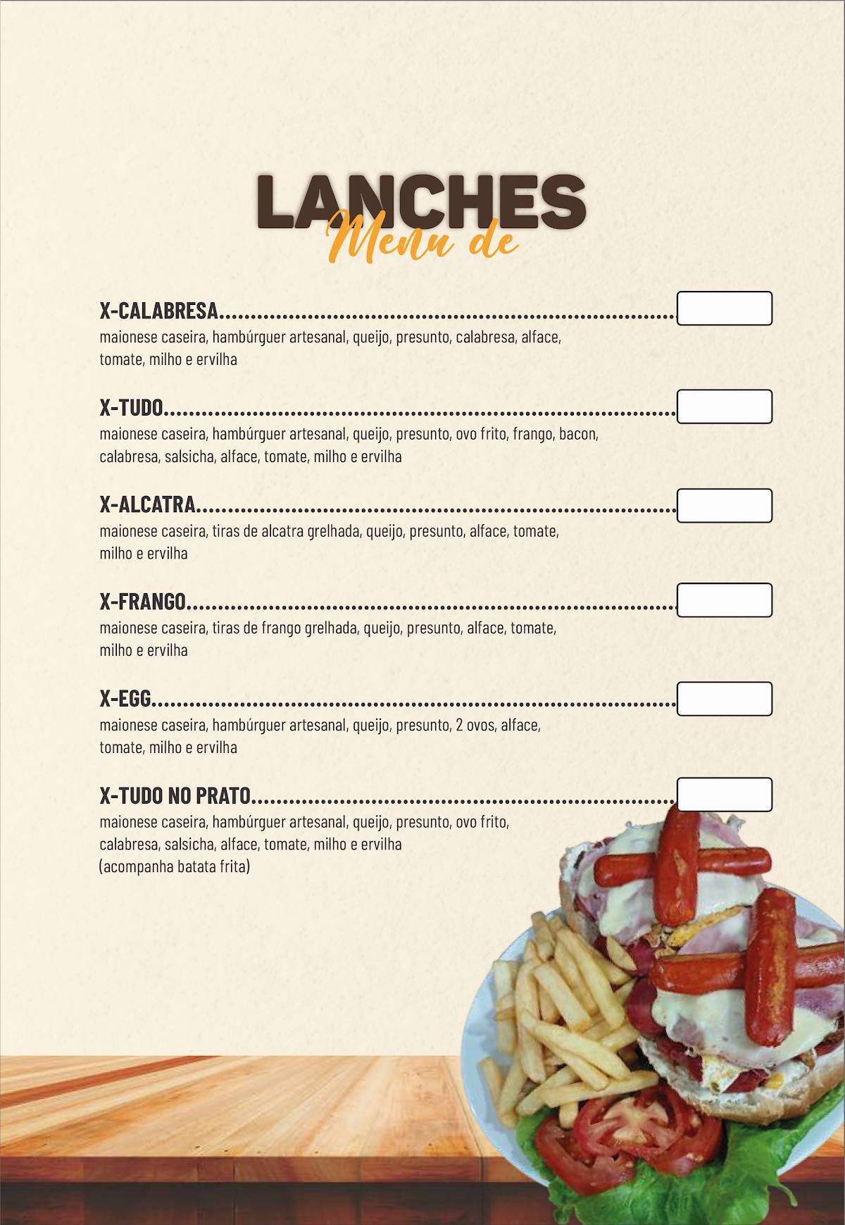 MADE IN ROÇA cardápio