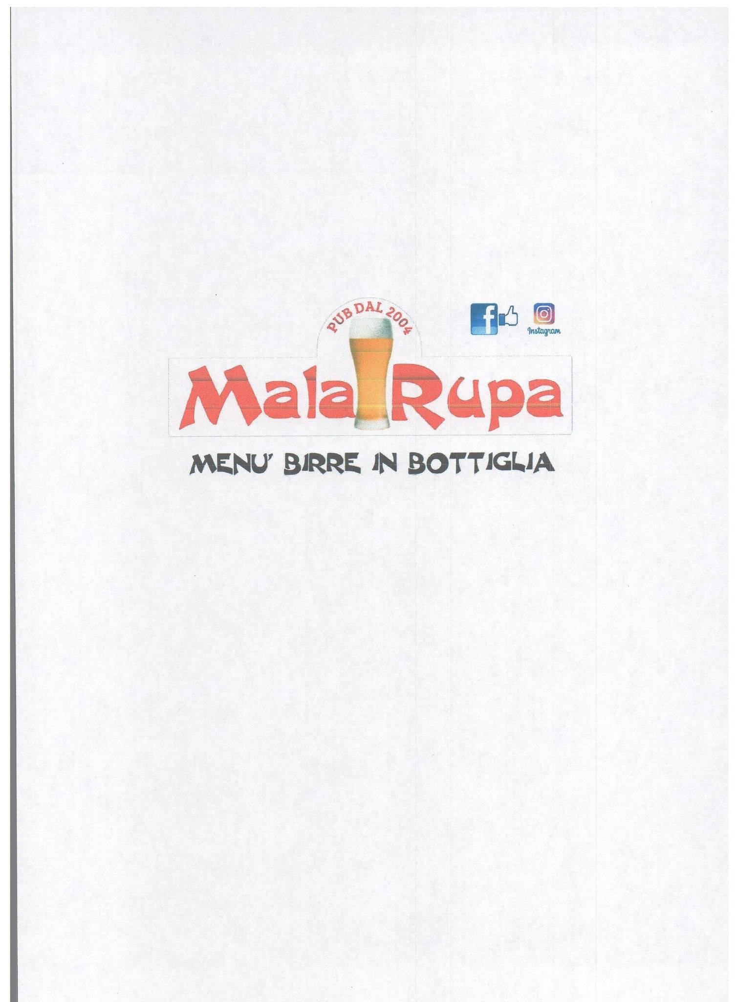Menu di Mala Rupa Pub 