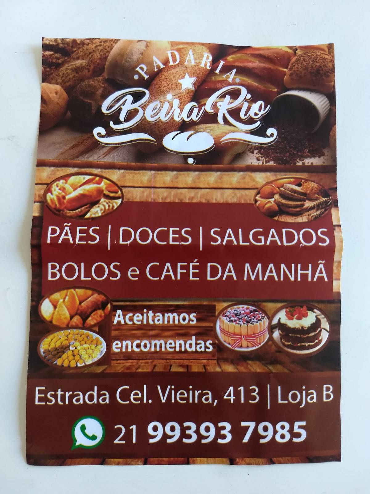 Padaria Beira Rio cardápio