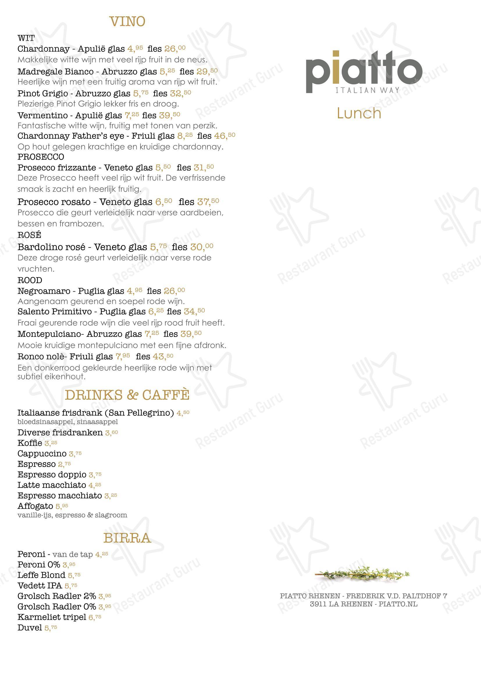 Piatto Rhenen dans Rhenen - Menu bar