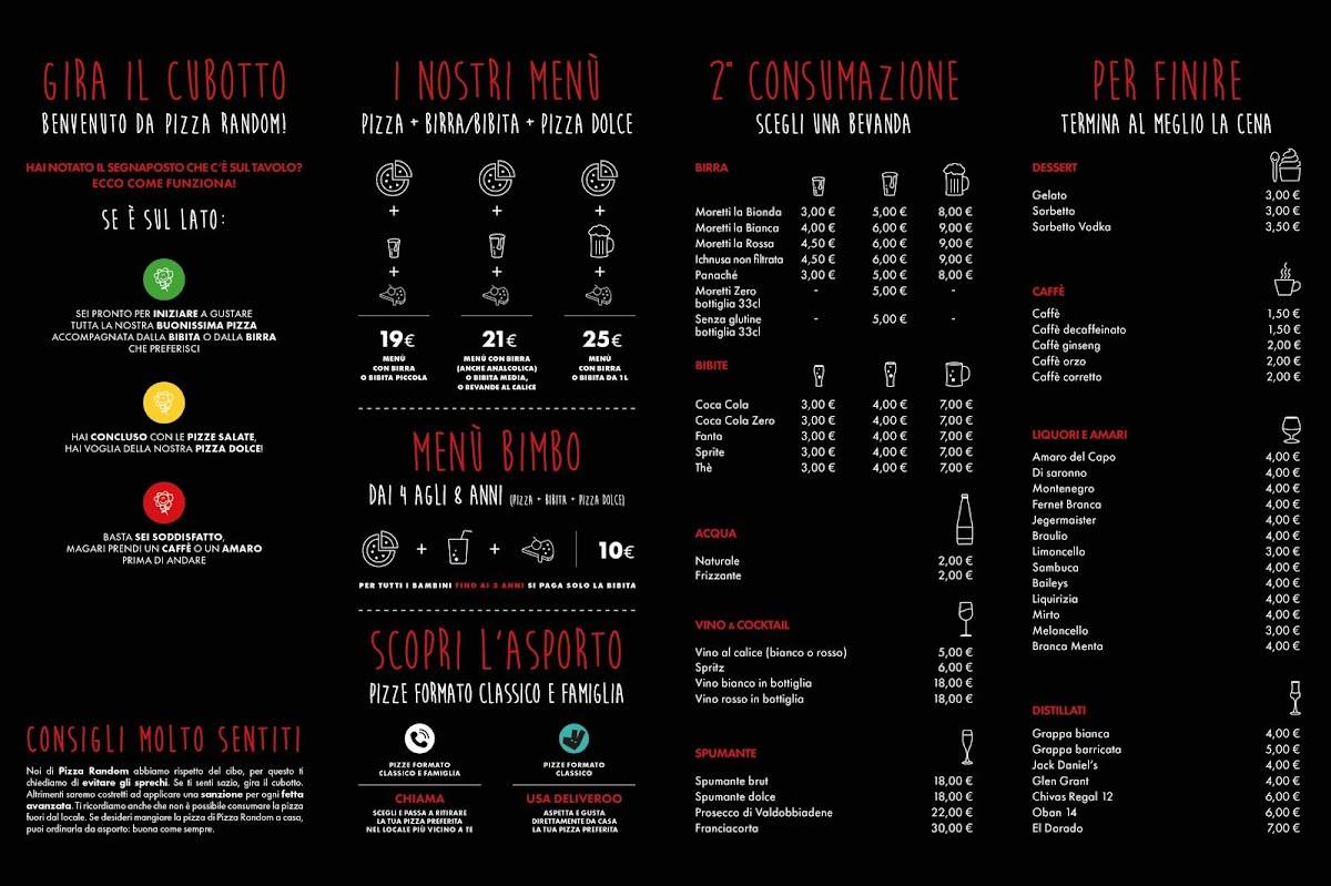 Menu di PizzaRandom 