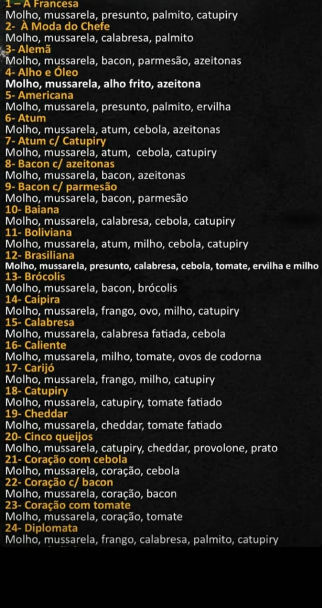 Pizzaria Rissolo Delivery cardápio