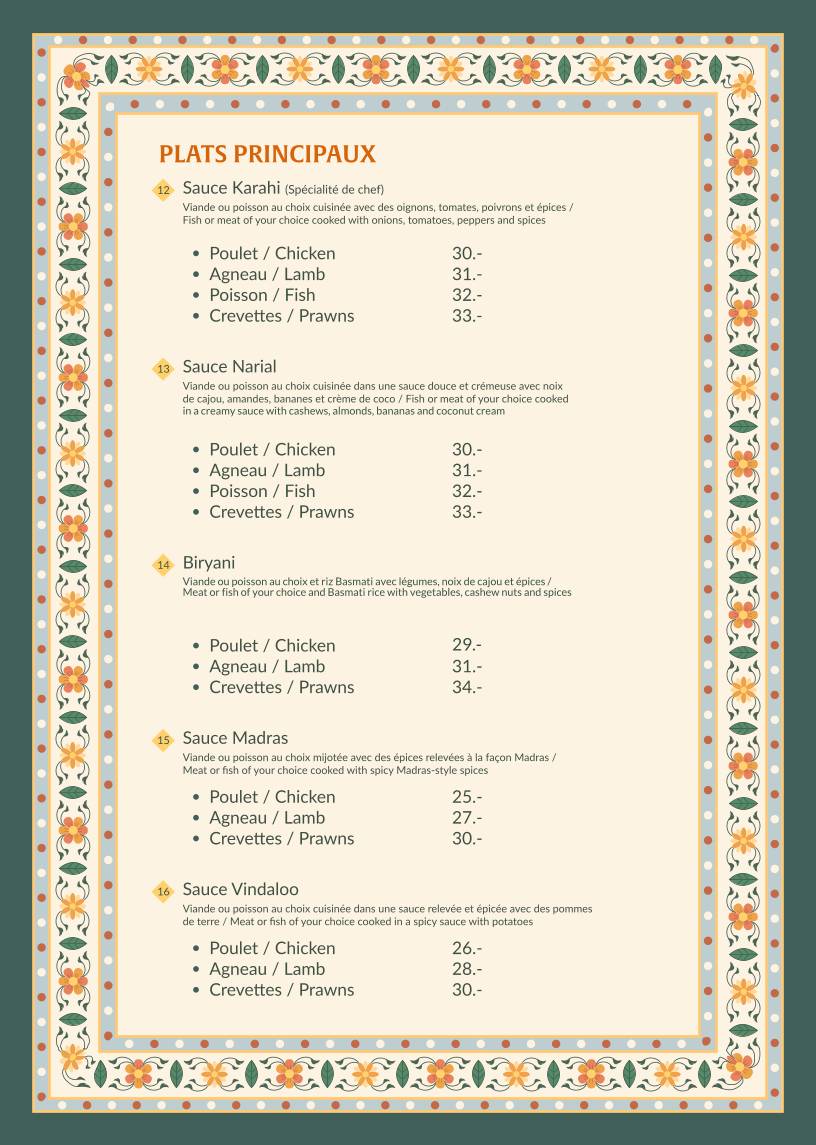 Menu di Rajpoute 
