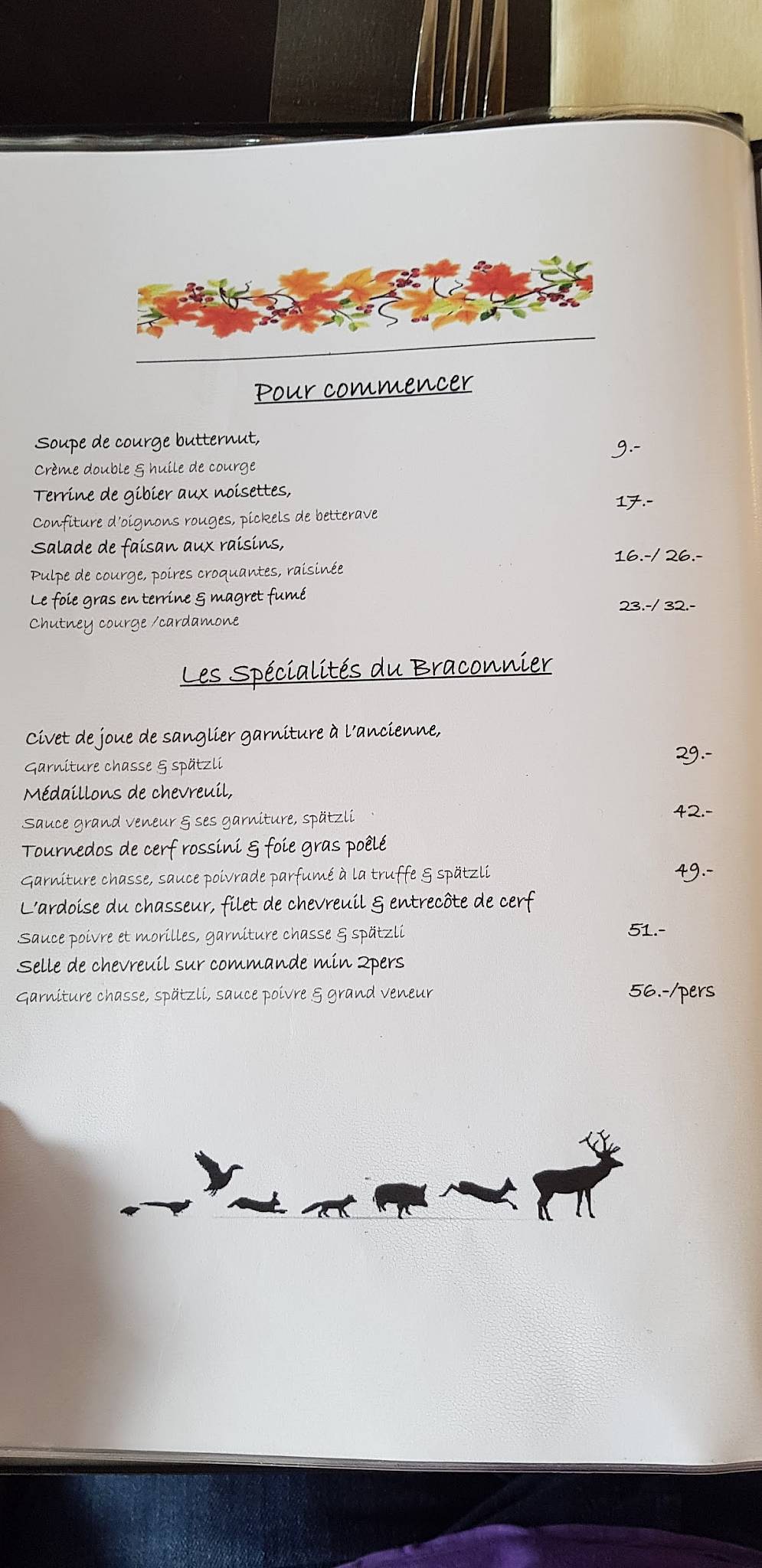 Menu de Restaurant La Rive Mex