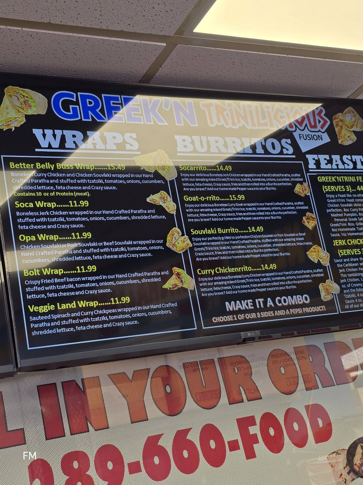 Menu de Mona's Roti Select