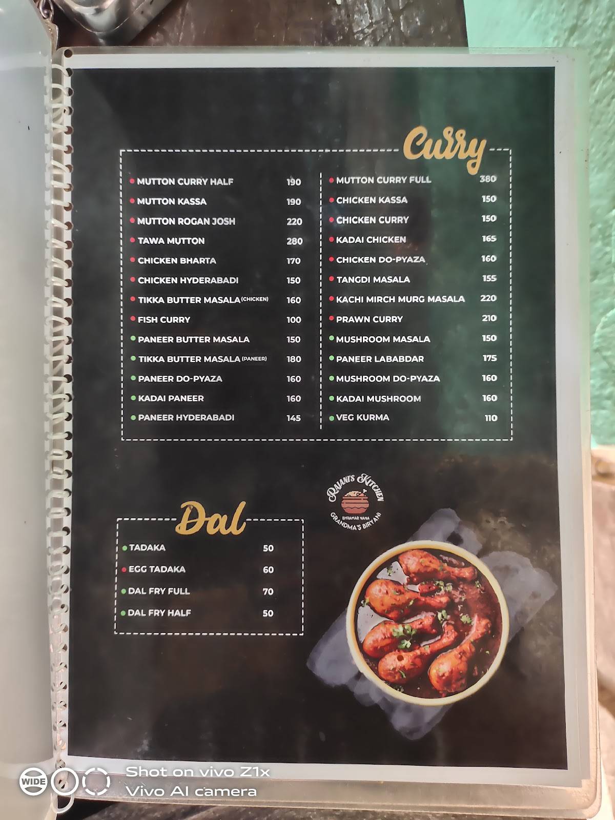 Rajani's Kitchen menu