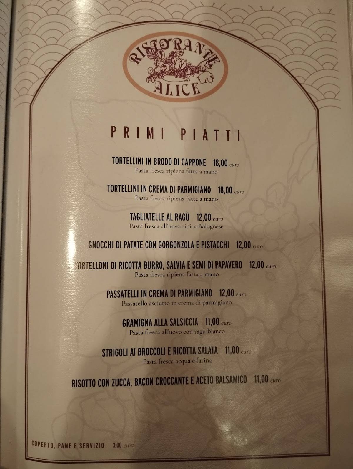 Menu di Alice 