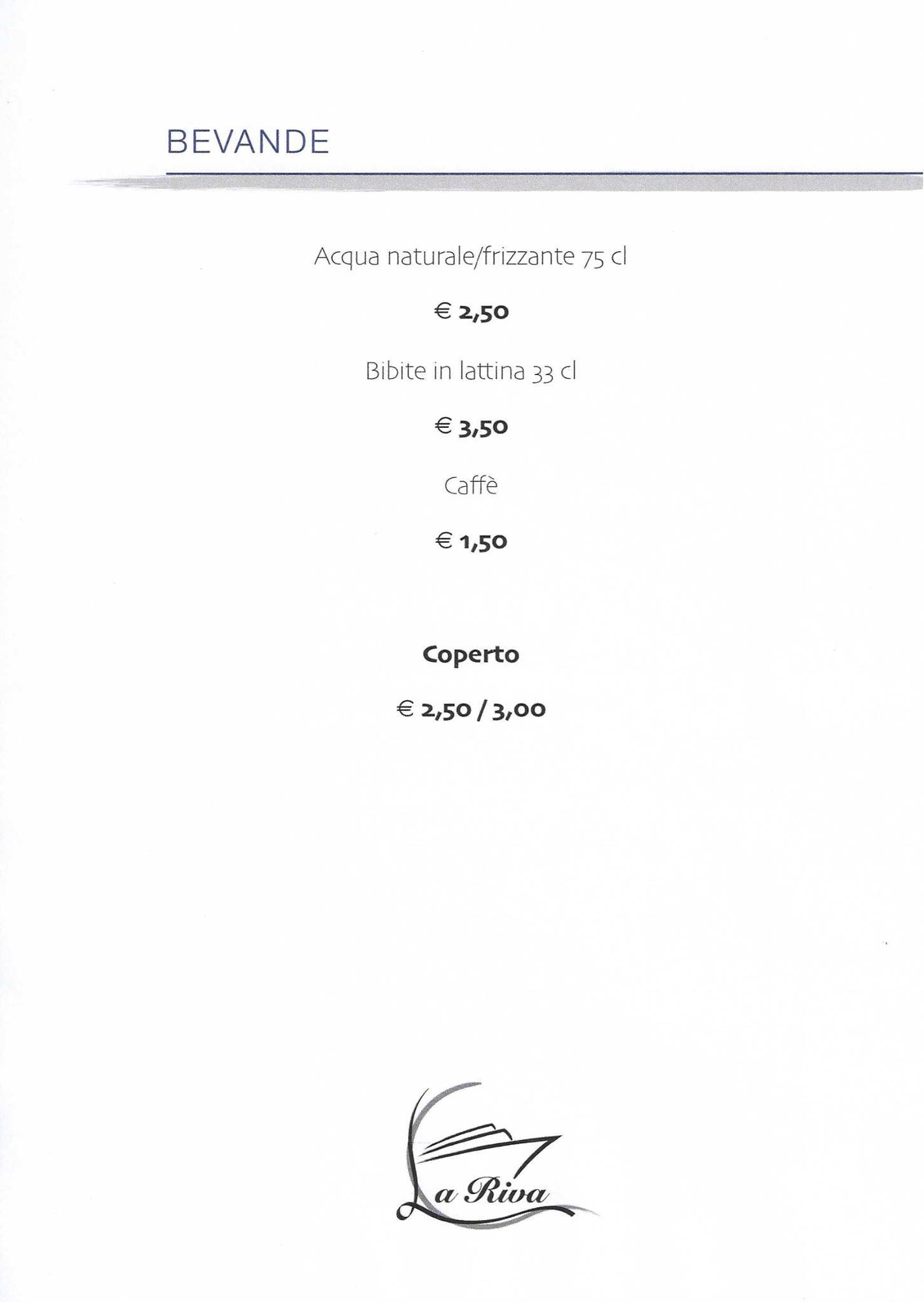 Menu di La Riva piverone Azeglio 