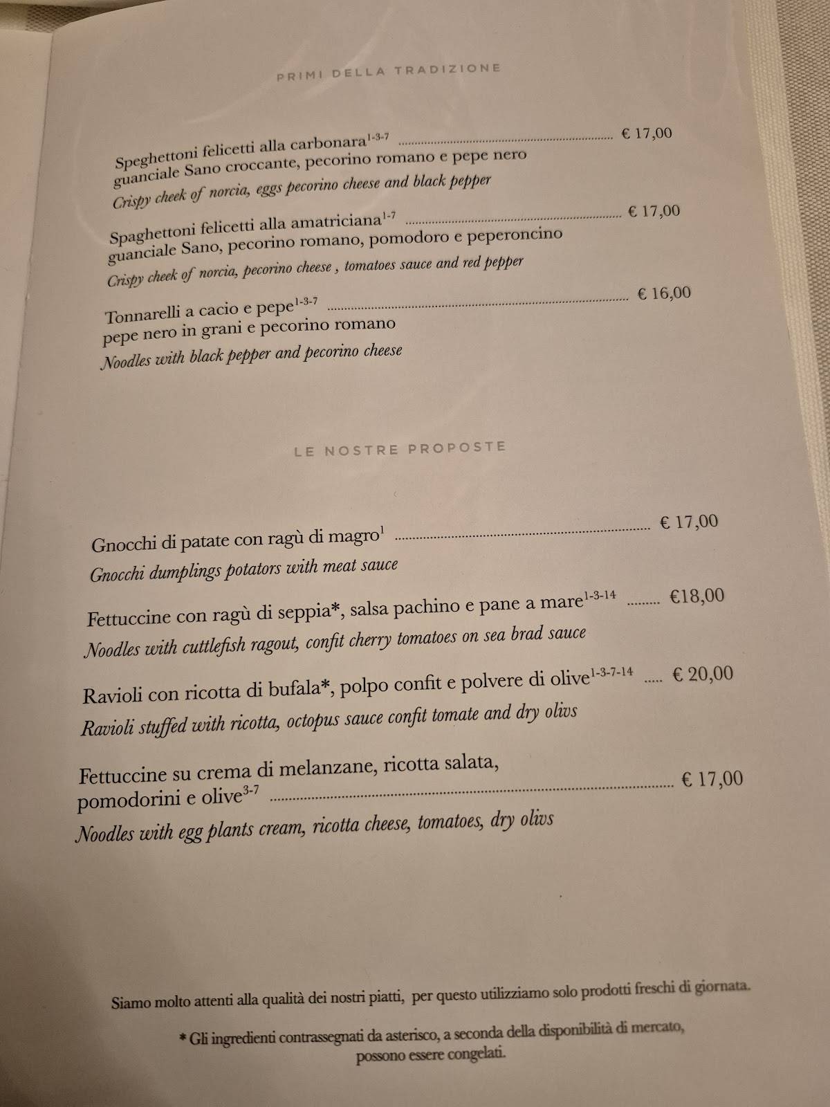 Menu di Arlù a San Pietro 