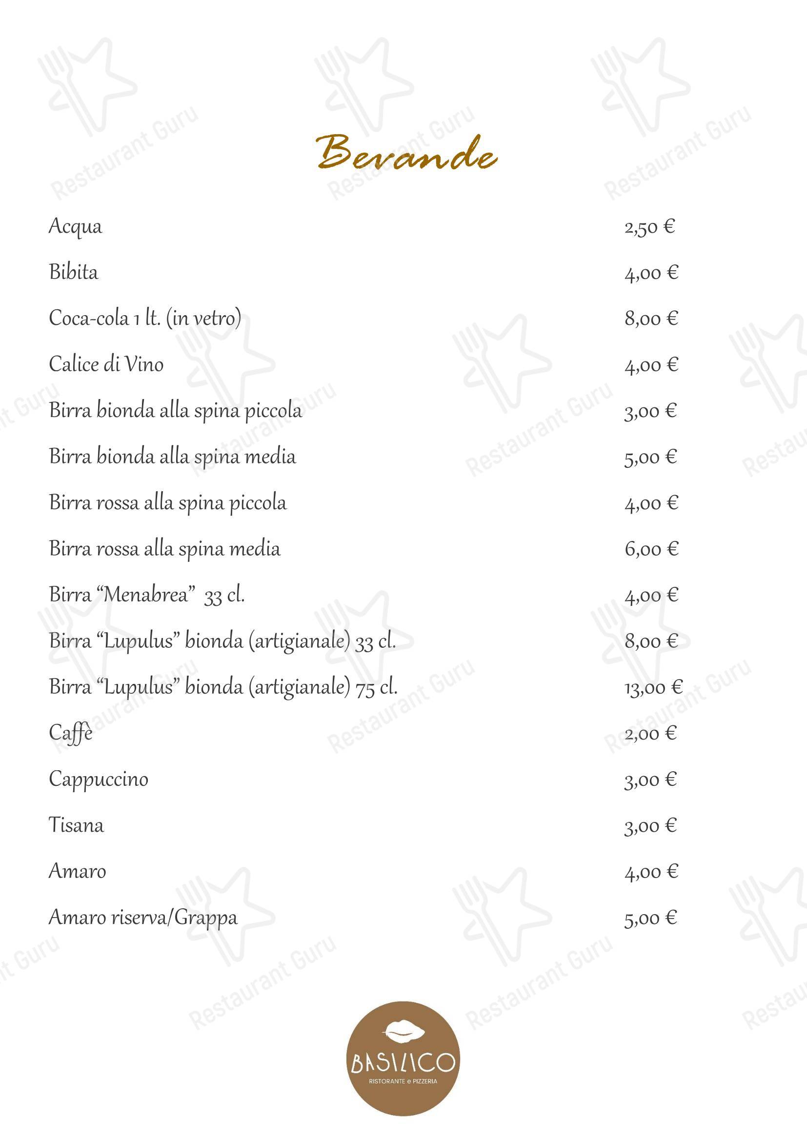 Ristorante Basilico in Scano Al Brembo - Основное меню