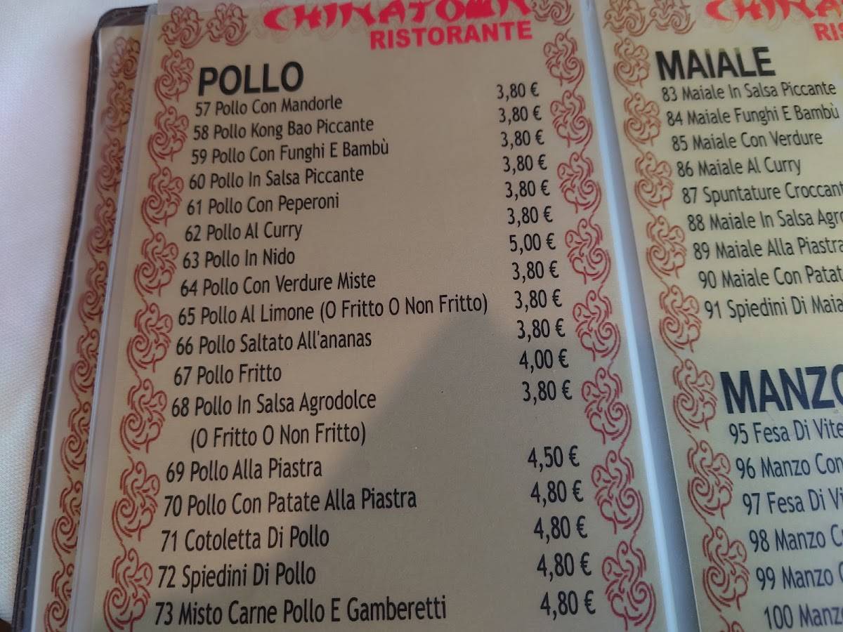 Menu di Ristorante Chinatown 