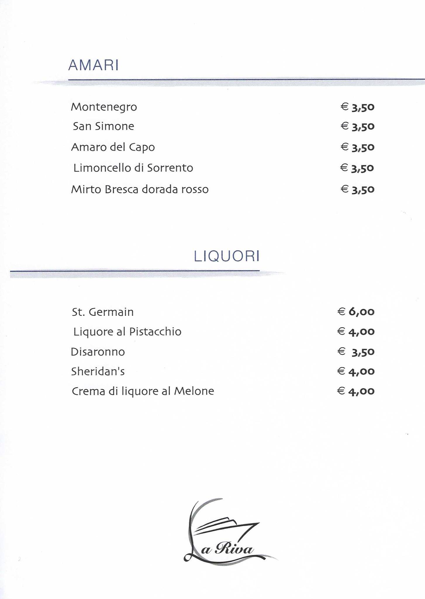 Menu di La Riva piverone Azeglio 