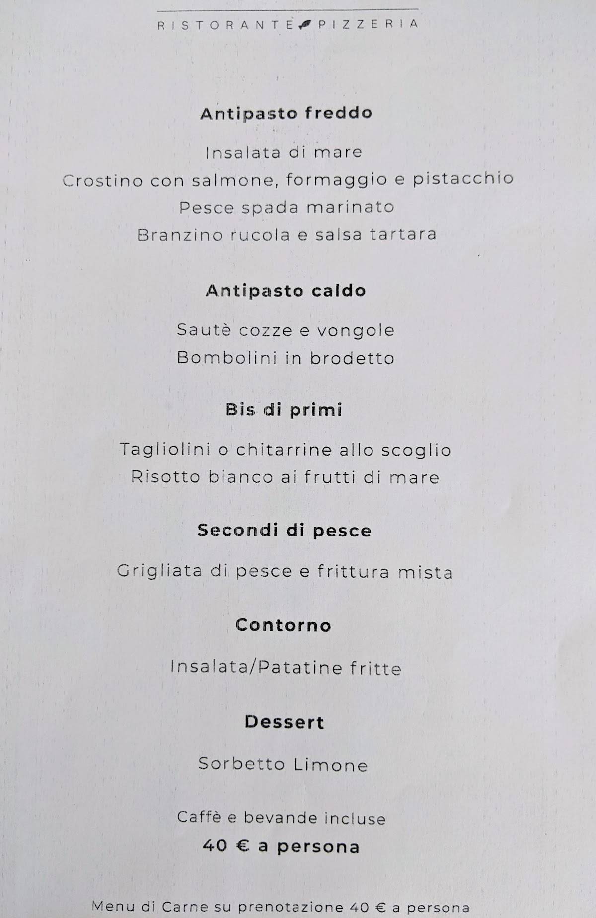 Menu di Ristorante Metauro 