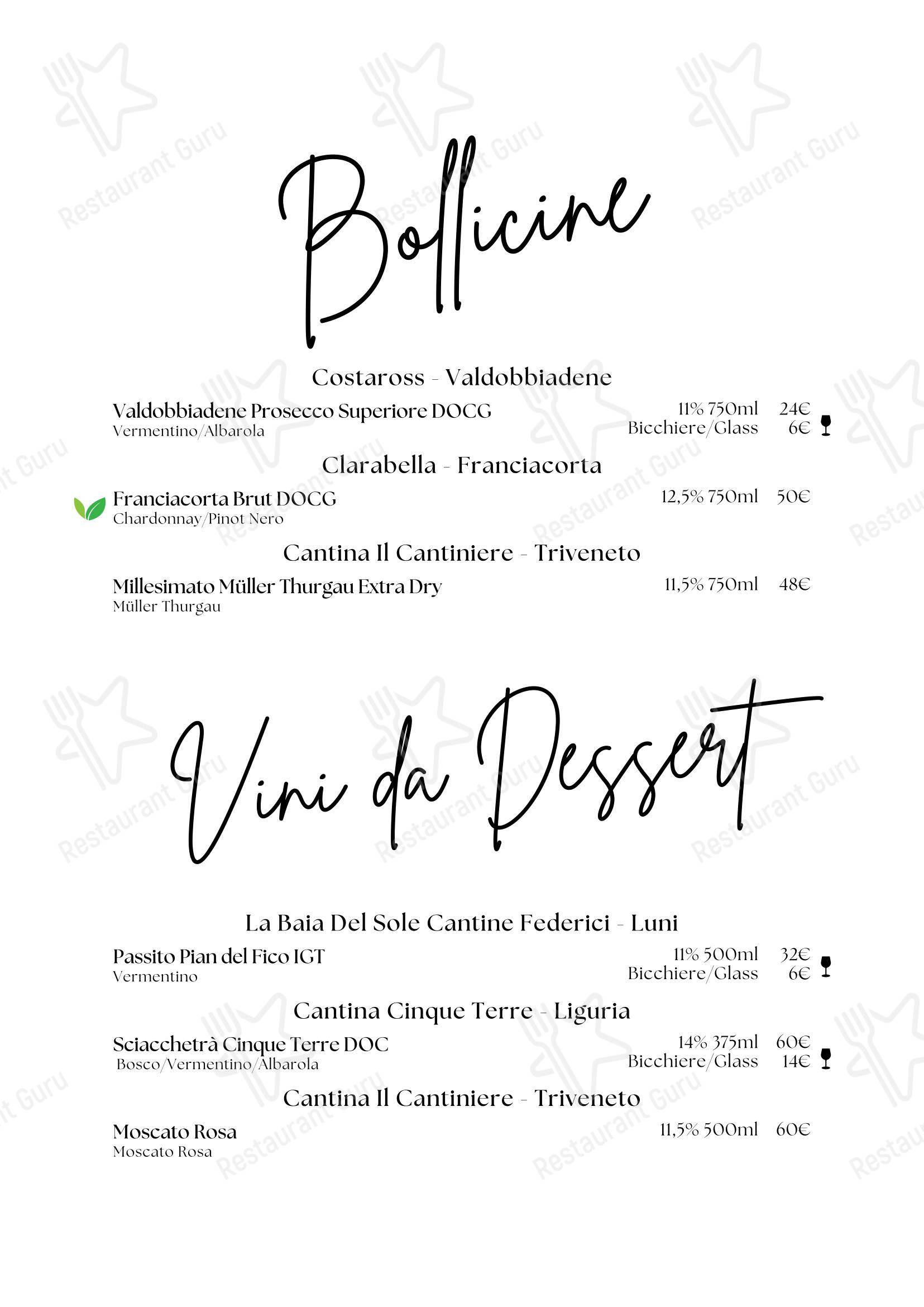 Menu di Ristorante Podere Conti - Menu bar