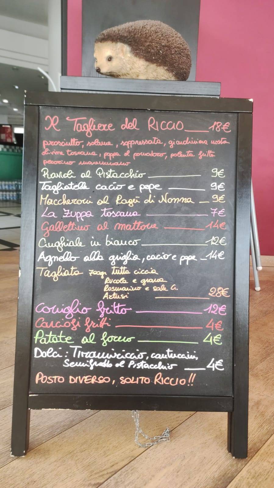 Menu di Ristorante il Riccio Calci 