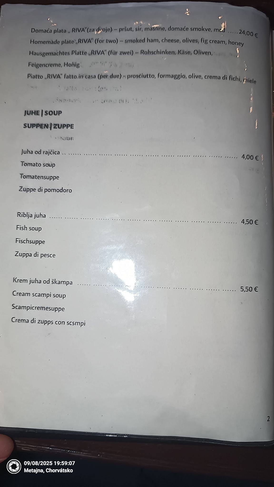Menu di Riva 