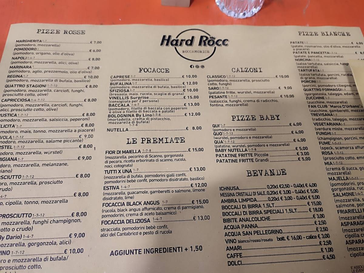 Menu di Roccamorice Hard Rocc Cafe 