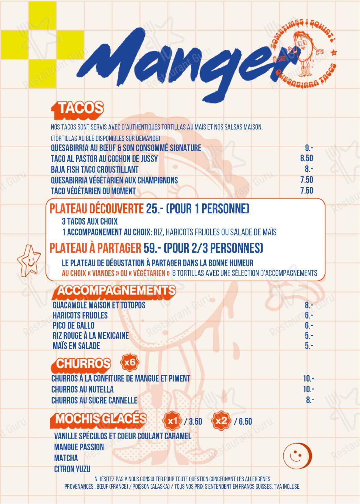 Menu bar per Rooftop 105 pub & bar