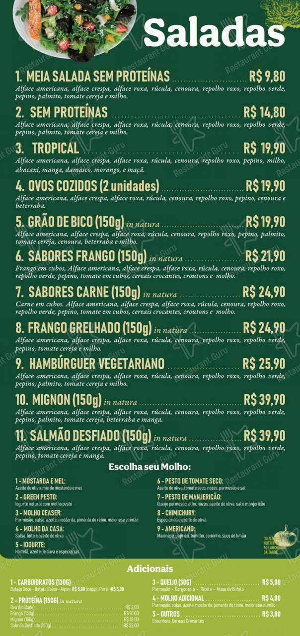 Rouxinol Sabores menu - refeições e bebidas