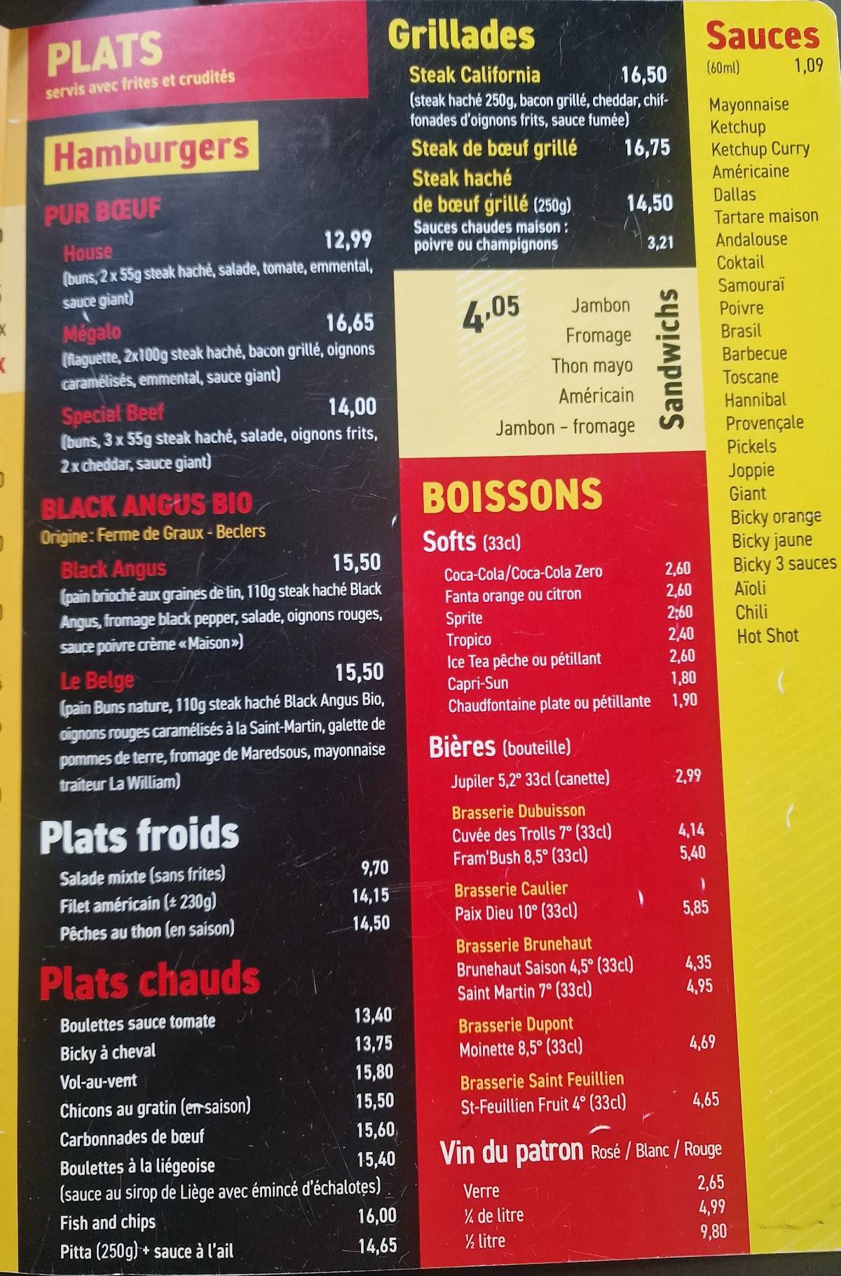 Menu de Frithousel Rumes